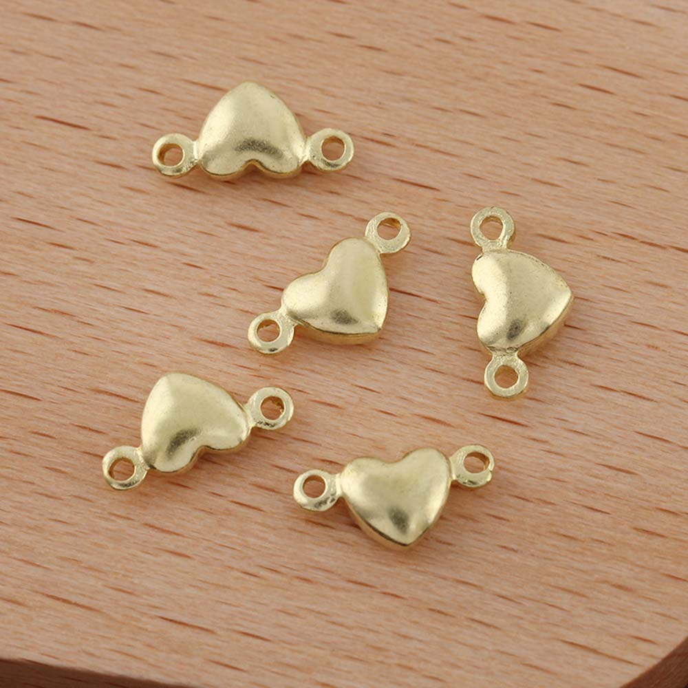 pcs mm Brass Peach Heart Connectors Charms Base Parts For Jewelry DIY Making Handmade Bracelets Pendants Accessories 5