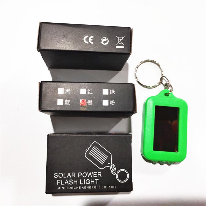 Ddmysmile Portable 1/2Pcs Solar Mini Power 3 LED Light Keychain ddmysmile Keyring Flashlight Outdoor Survival Emergency Light Tools Small Smile