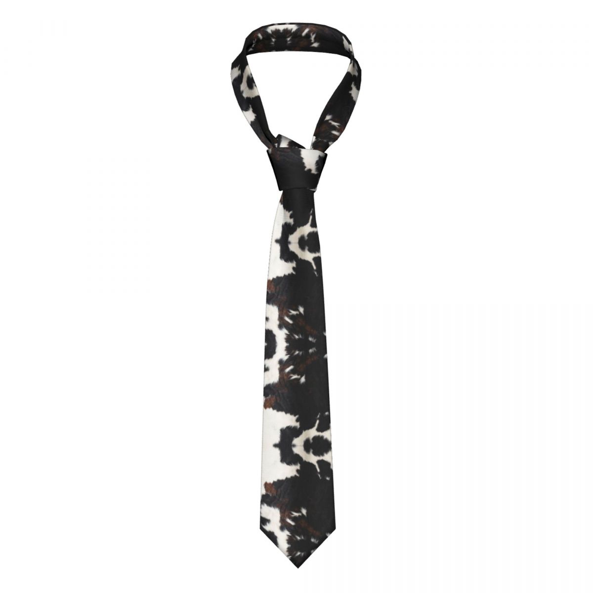 Cowhide Leather Cow Fur Neckties Men Women Polyester 8 cm Neck Ties for Men Skinny Wide Shirt Accessories Party ce8e3