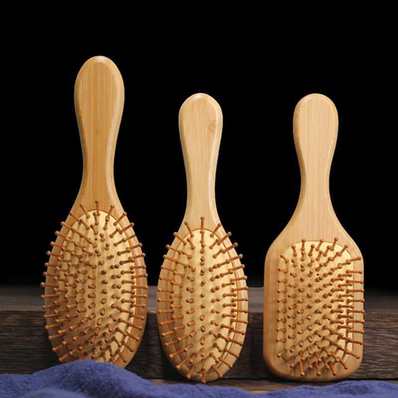 Combs bamboo air cushion massage comb smooth hair without tangling practical comb high elasticity head massage bag air massage comb W241112