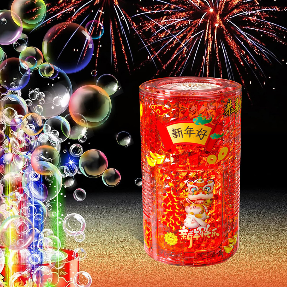 Porous Bubble Machine Fireworks Bubble Outlet Bubble Machine Children's Toy Spring Festival gift creativity New Year toys