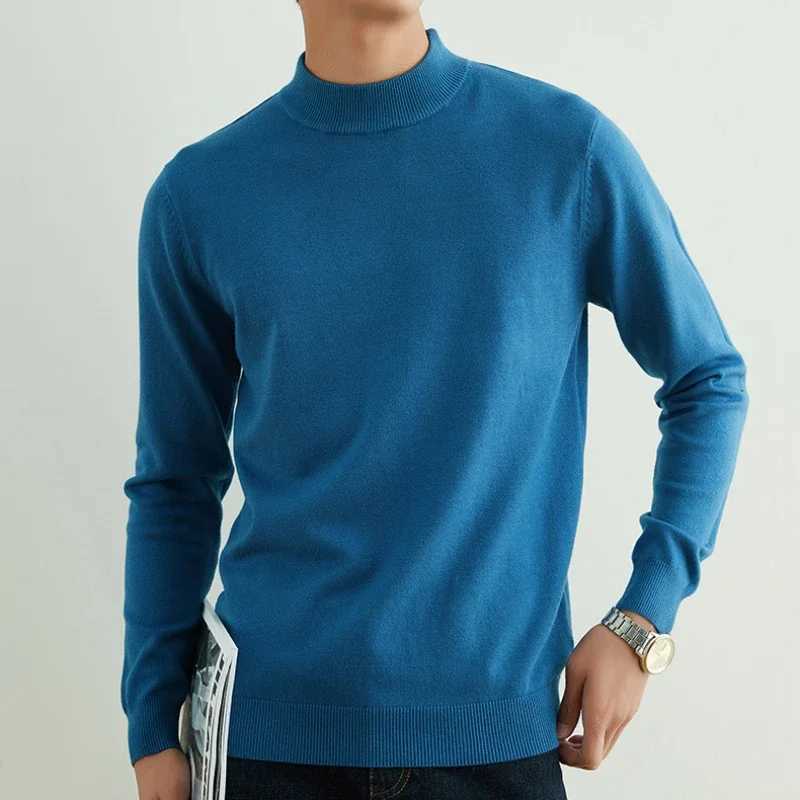 Autumn and winter cashmere mens business sweater youth half turtle collar pull-down shirt thick and warm cashmere sweater W2411111