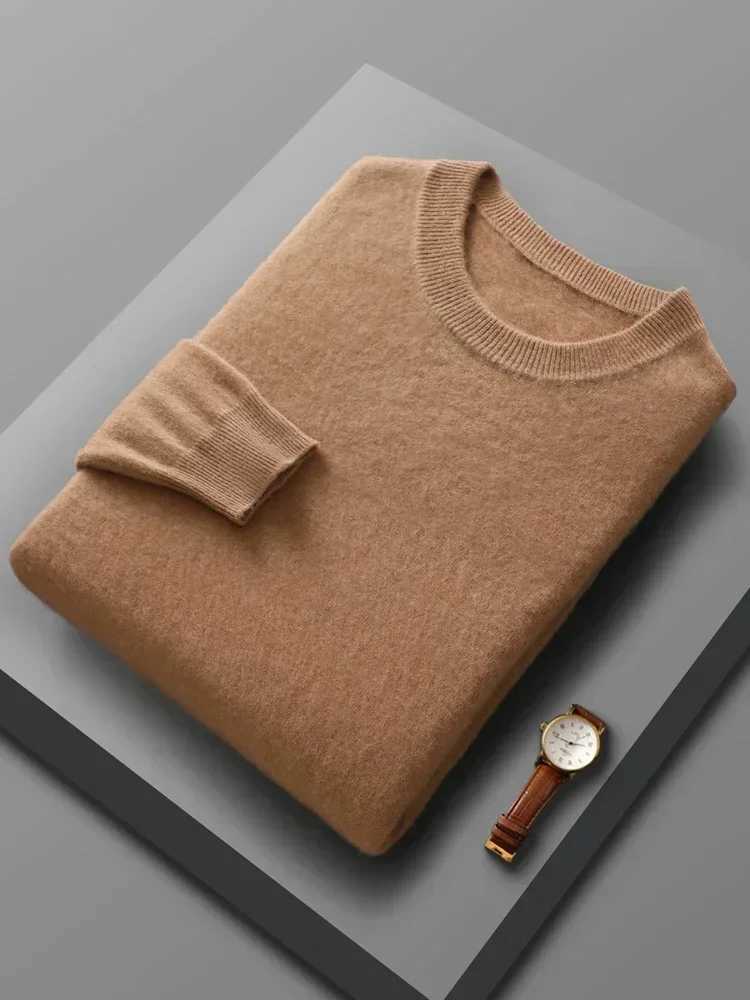 Spring Autumn 100% Wool Pullover Sweater Men O-neck Long-sleeve Cashmere Knitwear Female Clothing Mens ClothingXJ241111