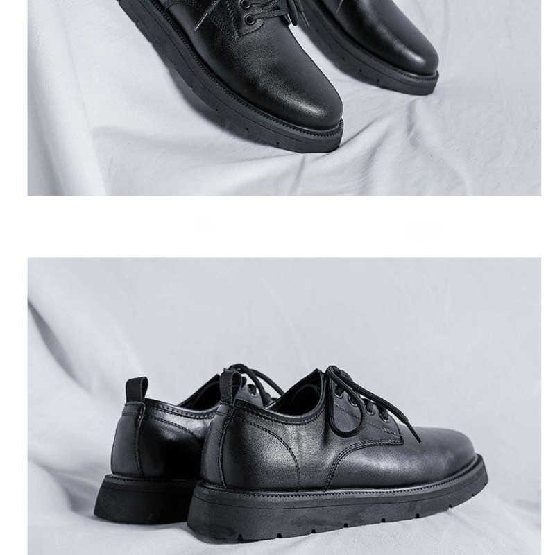 Men Dress Shoes New Thick Soled Mens Big Head Casual Shoes British Style Casual Small Leather Shoes Shoes 241009