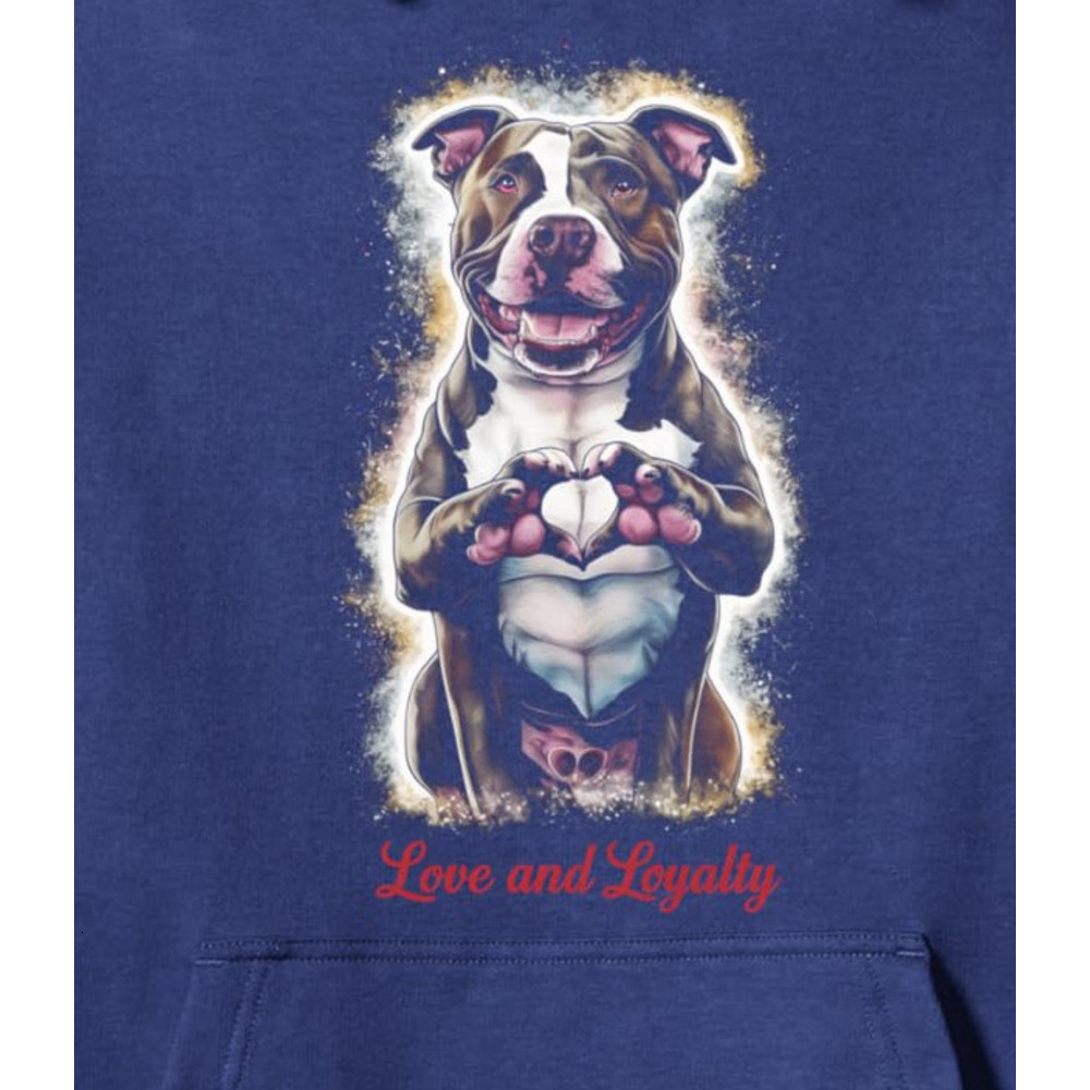 Hoodie for Mens Womens Pitbull Dog Love Heart Paws Animal Lover Gift Graphic Tees Pullover Hoodie Graphic Hoodies sweatshirt