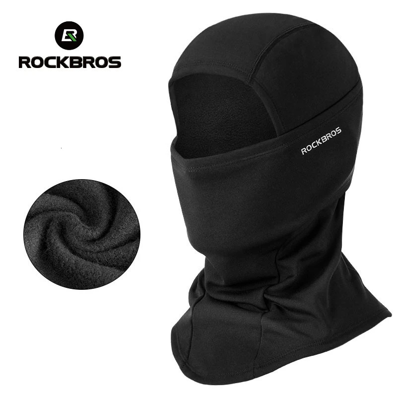 ROCKBROS Winter Cycling Mask Fleece Thermal Keep Warm Windproof Face Balaclava Ski Fishing Skiing Hat Headwear 240401