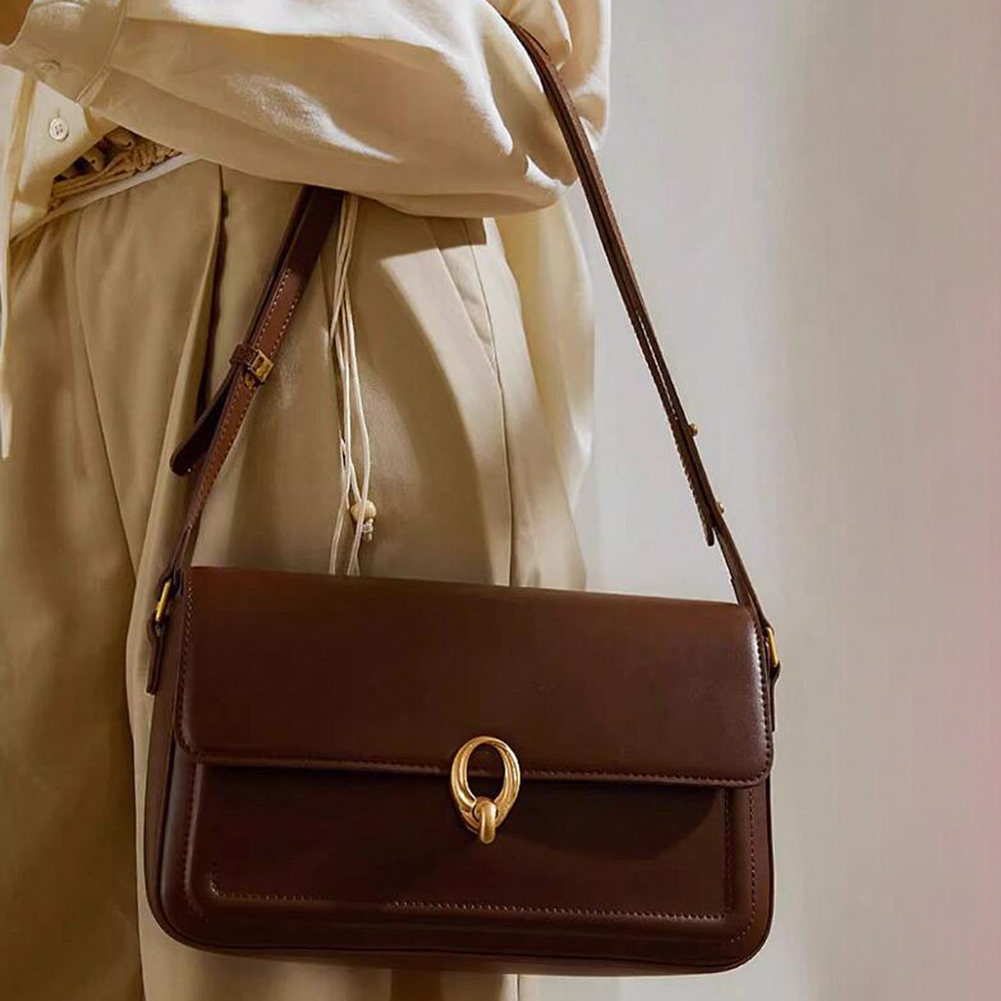 Women's Handbag Brand Luxury Vintage Simple Shoulder Crossbody Bag for Women Casual Designer Solid Color Totes Underarm Hand Bag