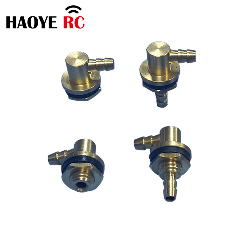 Haoye 2pcs Copper Fuel Nozzle Outer Dia 14mm Metal Oiler Length 18.5/26.5mm Long Short Oil Nipple For RC Model Tank Accessories