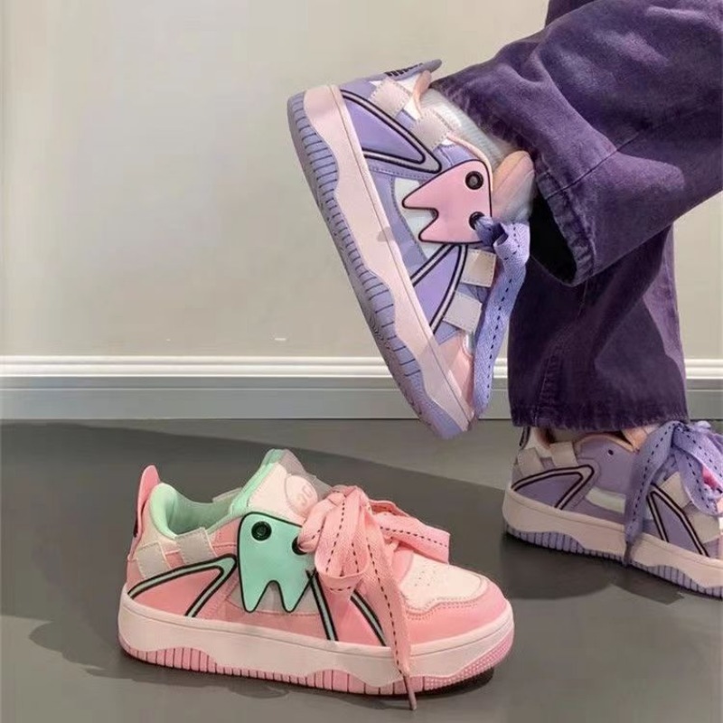 Women's Sneakers 2023 Korean Platform Sports Shoes Vulcanize Running Kawaii Lolita Sneakers Pink Kawaii Women Shoes Girls