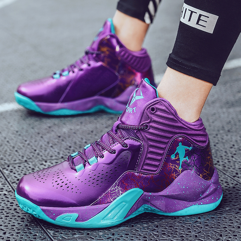 2025 Brand Purple Men‘s Basketball Shoes Platform High-Top Sports Sneakers Women Court Non-Slip Trainers Basketball Sneakers Men