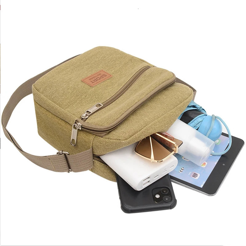 Mens Fashion Canvas Small Bag Casual Men Mini Handbags Male Crossbody Shoulder Messenger Bags For Business Sidebag 241111