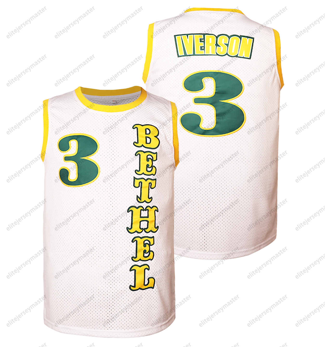 3 Iverson Basketball Jerseys Double Stitched Personalized Name Number comfortable and breathable sports basketball tops