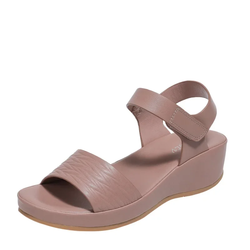 Hook Loop Summer Shoes Women Sandals Wedges Platform Golden Chunky Summer Sandals Shoes for Women Sport Beach Sandal Wedges