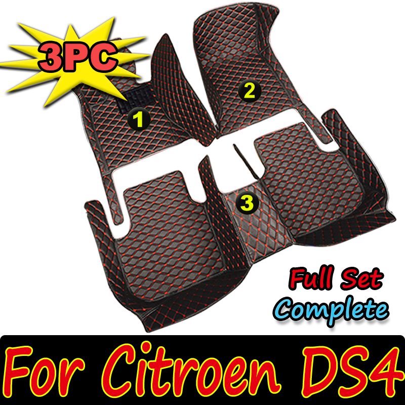 Floor Mats For Citroen DS4 DS 4 NX 2010~2018 Anti Dirty Pad Durable Rugs Leather Mat Waterproof Carpets Car Accessories 2017