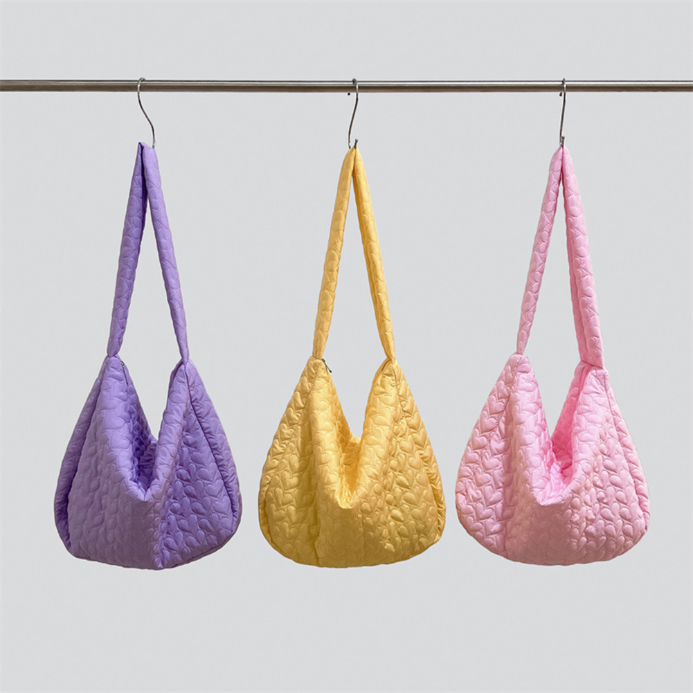 Women Travel Hobo Bag Solid Quilted Padded Crossbody Bag Large Capacity Zipper Shoulder Tote Purse Bag for Work Outing Daily Use