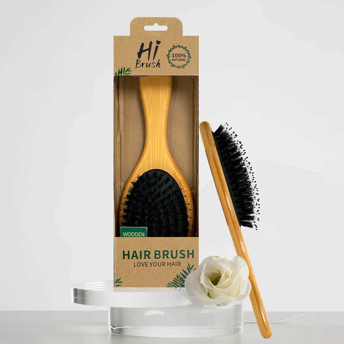 Wooden comb professional soft bristle air cushion smooth hair no knots practical comb high elasticity head massage air bag comb W241112