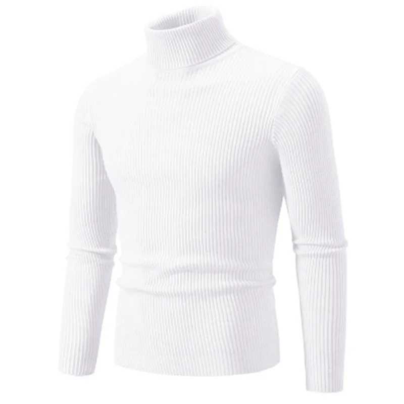 Autumn and Winter Turtleneck Mens Sweater Warm Knitted Solid Color Pulled Mens Slimming Casual Turtleneck Knitted Mens Sweater W2411111