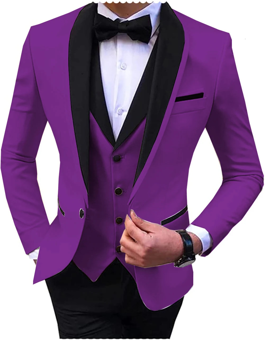 White Mens Suits Men 3 Piece Formal Wedding Shawl Lapel Casual Tuxedos for Prom Groomsmen BlazerVestPant 240412