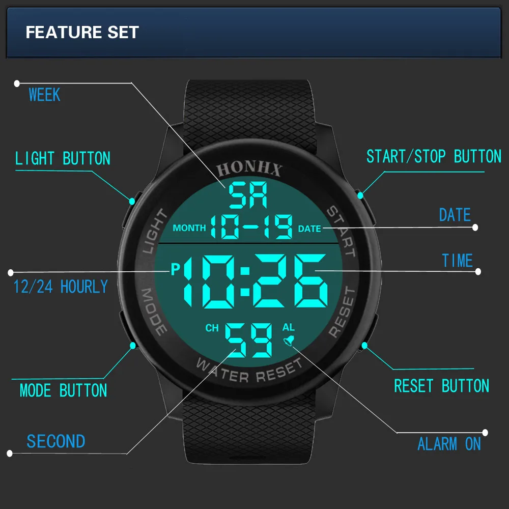 Luxury Men Analog Digital Watches Mens 2023 Military Sport Led Wrist Watch Vintage Luminous Electronic Watches Hombre
