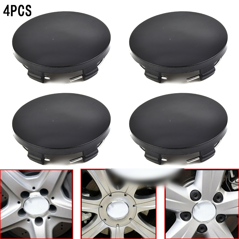 4Pcs/Set 60mm Car Wheel Center Hub Cap Black Silver Universal ABS Vehicle Tyre Tire Rim Cover Protector Decorations