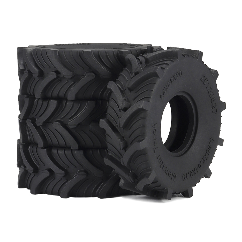 1.0 inch RC Tires 4pcs Rubber Wheel Tyre for 1/18 TRX4M 1/24 Axial SCX24