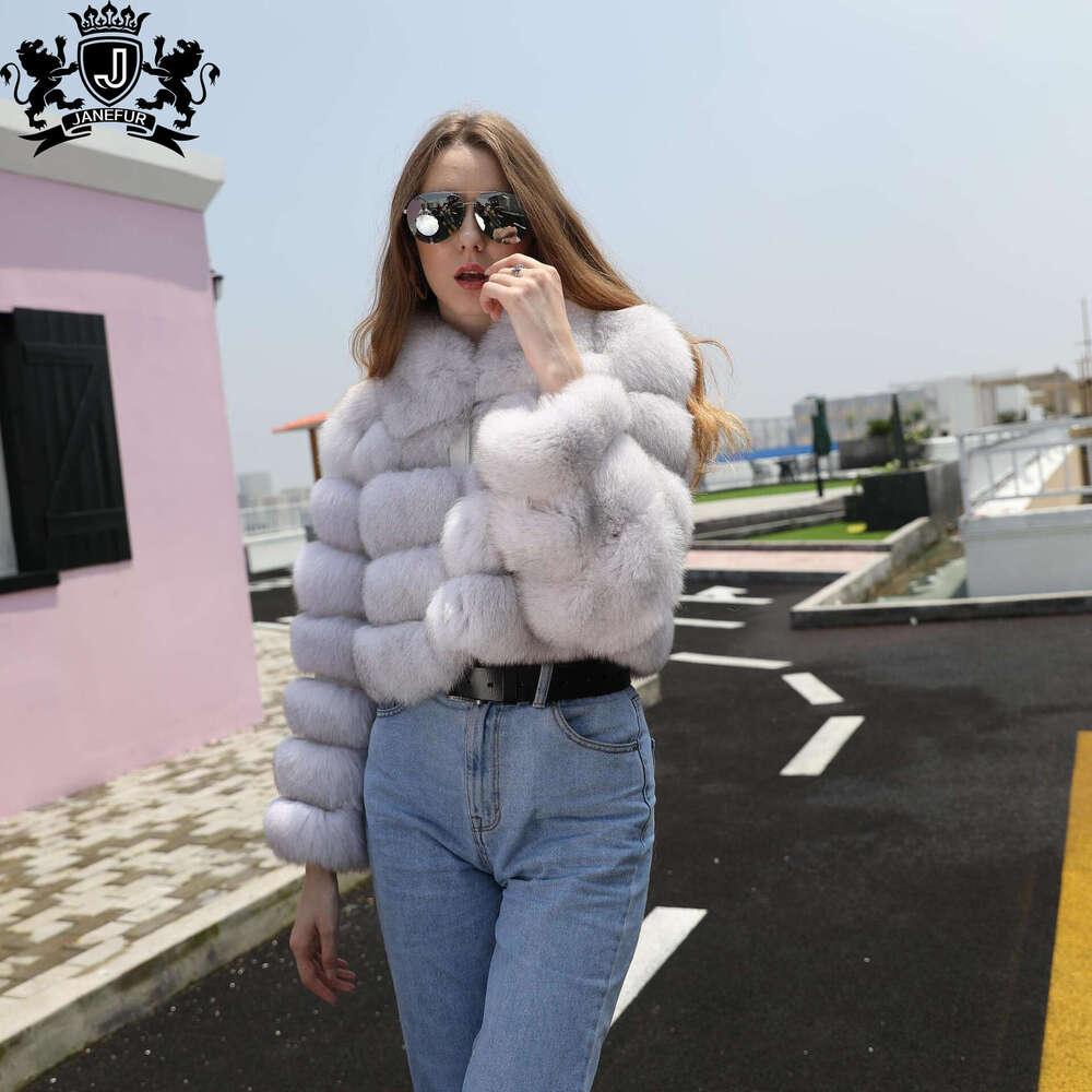 shanshi fur coat women Winter Minimalist Splicing Style Big Collar Fox Fur Coat