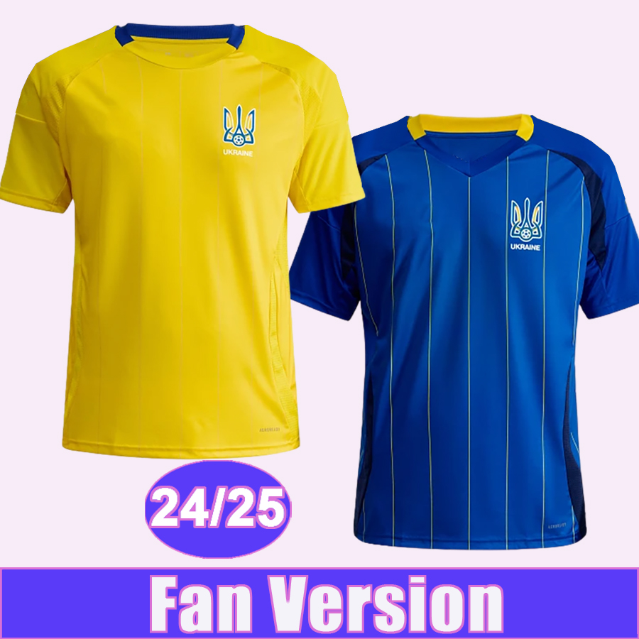 24 25 Ukraine Mens Soccer Jerseys MATVIYENKO MYKOLENKO ZABARNYI KONOPLYA BONDAR VANAT Home Away Football Shirt Short Sleeve Adult Uniforms