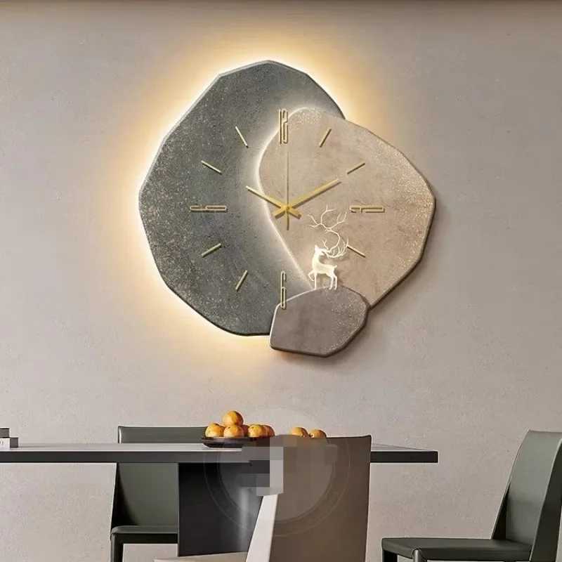 Wall Clocks Creative Unique Clock Living Room Large Modern Art Design Retro Home Decor Painting J241112 H250116