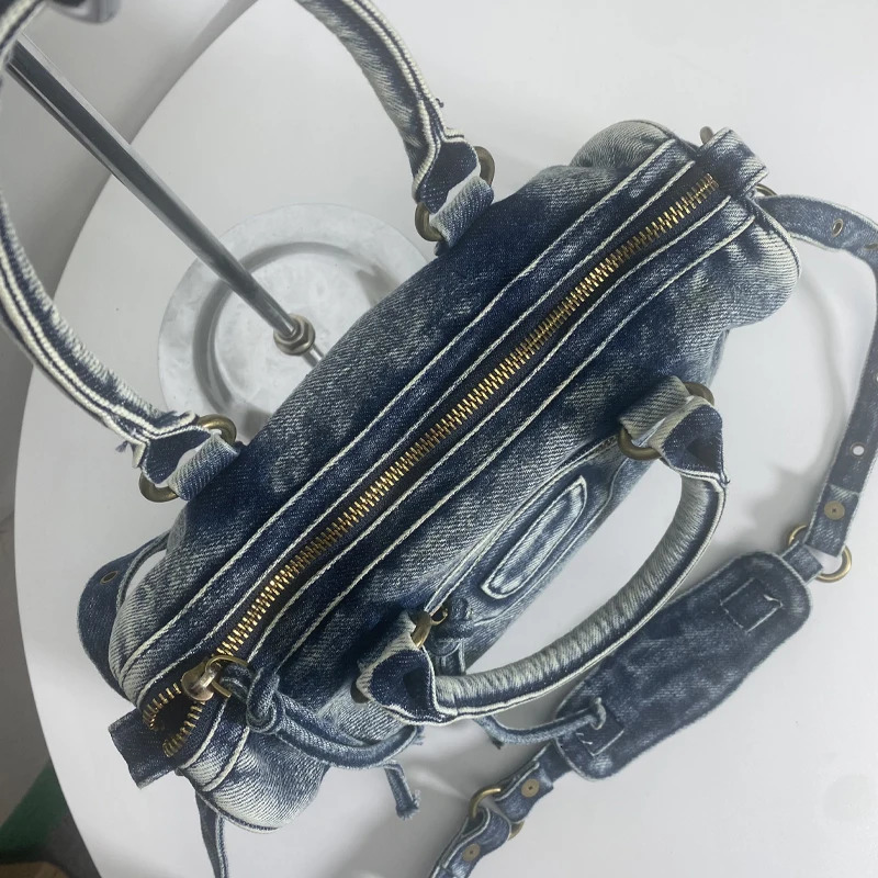 Urban womens handbag denim canvas bicycle bag fashion trend shoulder cross body handbag and wallet 241111