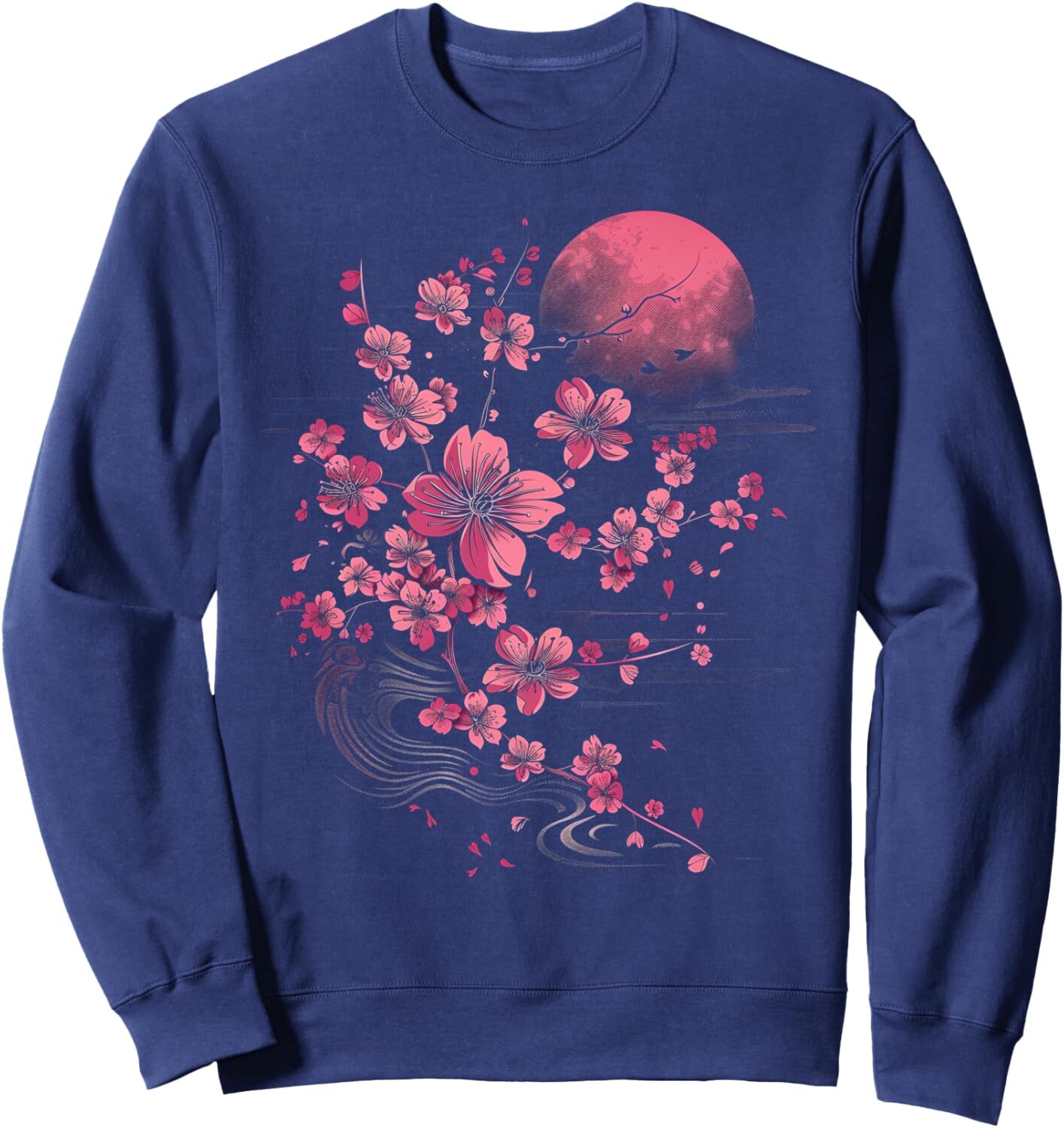 Long Sleeve Shirts for Men sweatshirt Cherry Blossoms Artistic Japanese Blossoms Scenery Graphic Sweatshirt T shirt Tee Streetwear Casual tops clothes