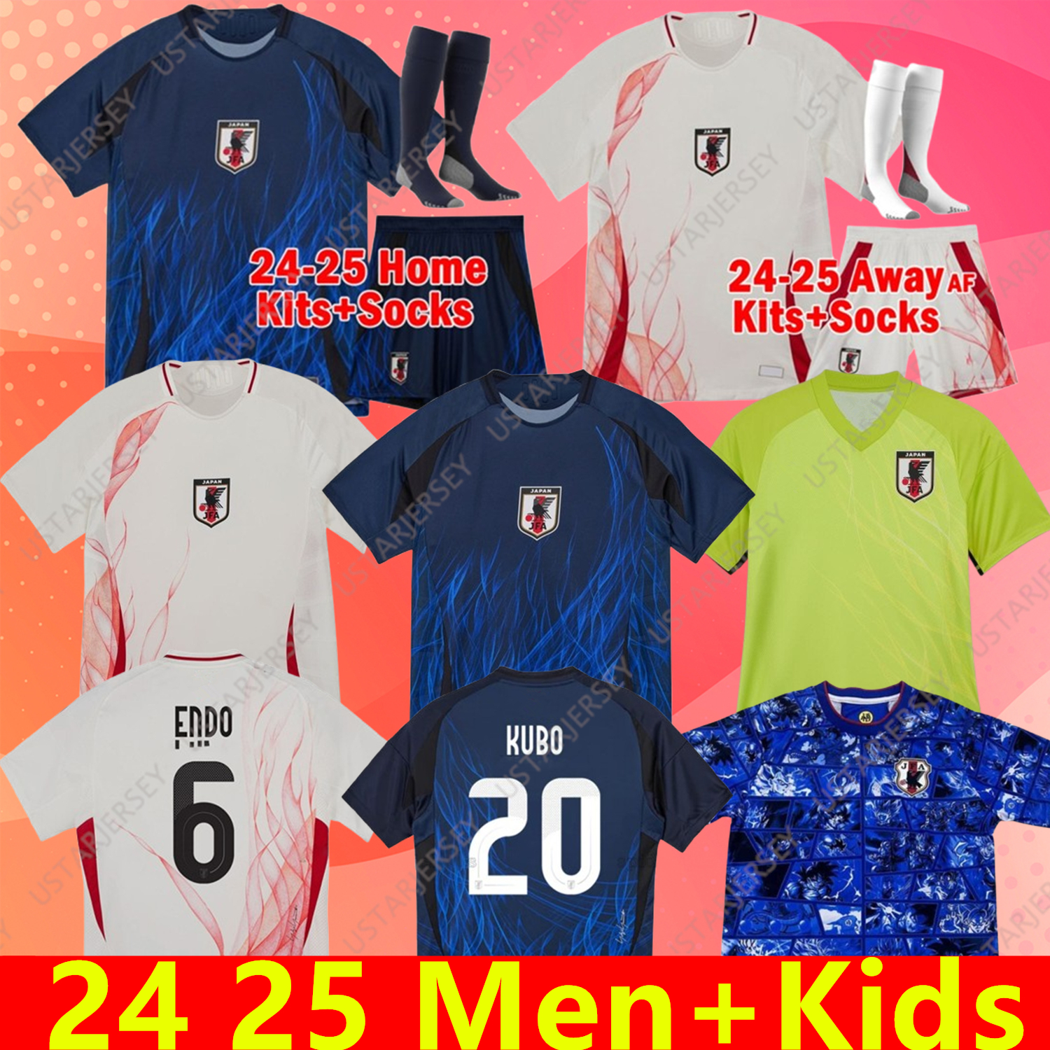 Japan 2024 Soccer Jerseys Cartoon ISAGI ATOM MITOMA MINAMINO ASANO DOAN KUBO ITO WOMEN KIDS KIT 24 25 Japanese Special uniform Football Shirt Fan Player version AYASE