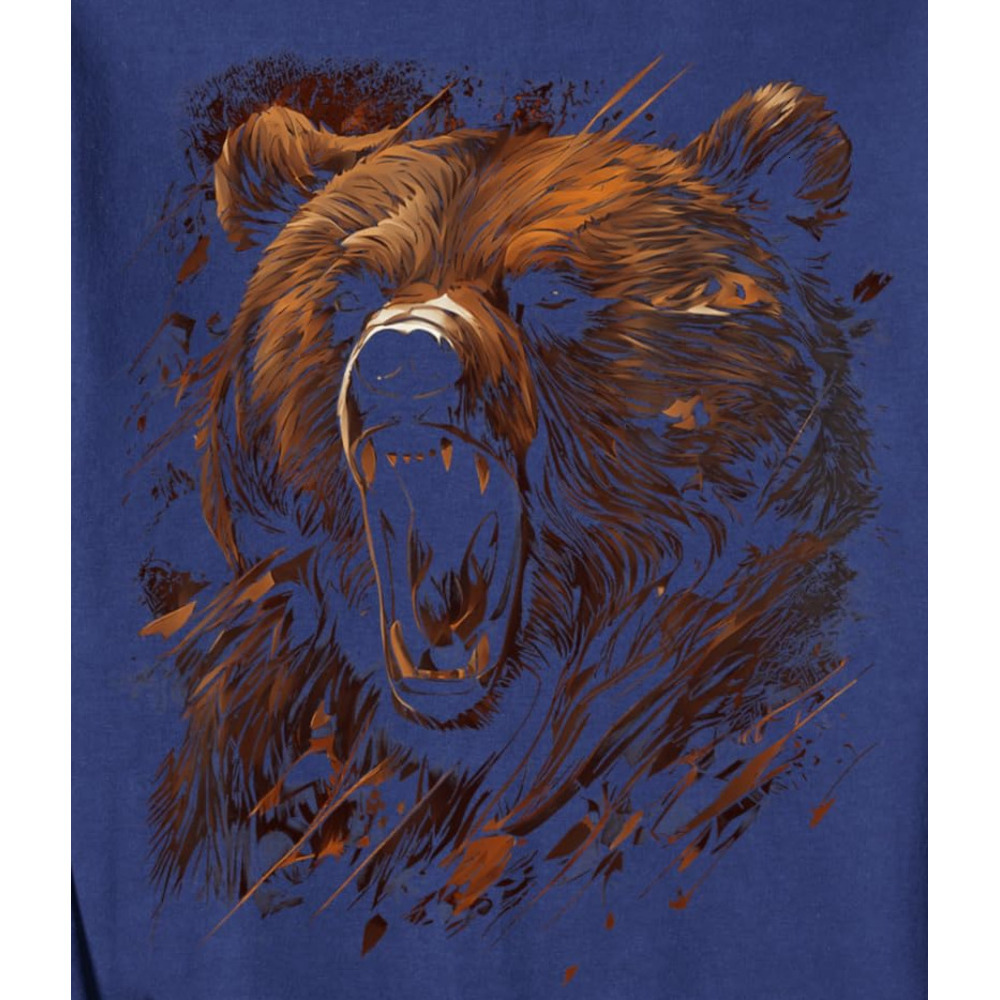 Long Sleeve Shirts for Men sweatshirt Grizzly Bear Growl Animal Graphic for Men Women Boys Girls Sweatshirt T shirt Tee Streetwear Casual tops clothes