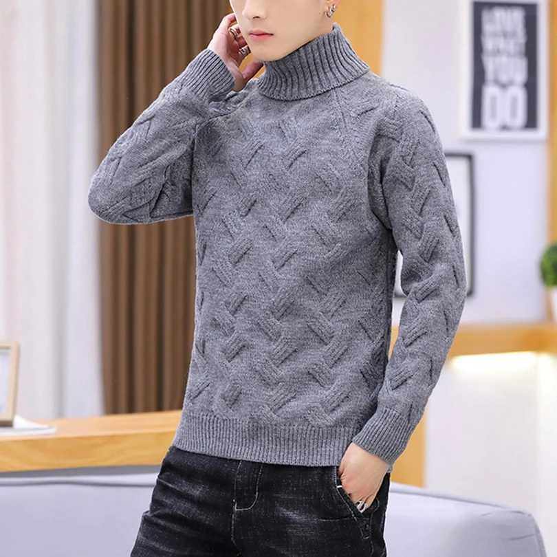 Casual white turtle neck mens winter sweater mens solid pull mens turtle neck M-2XL 2023 autumn new arrival W2411111