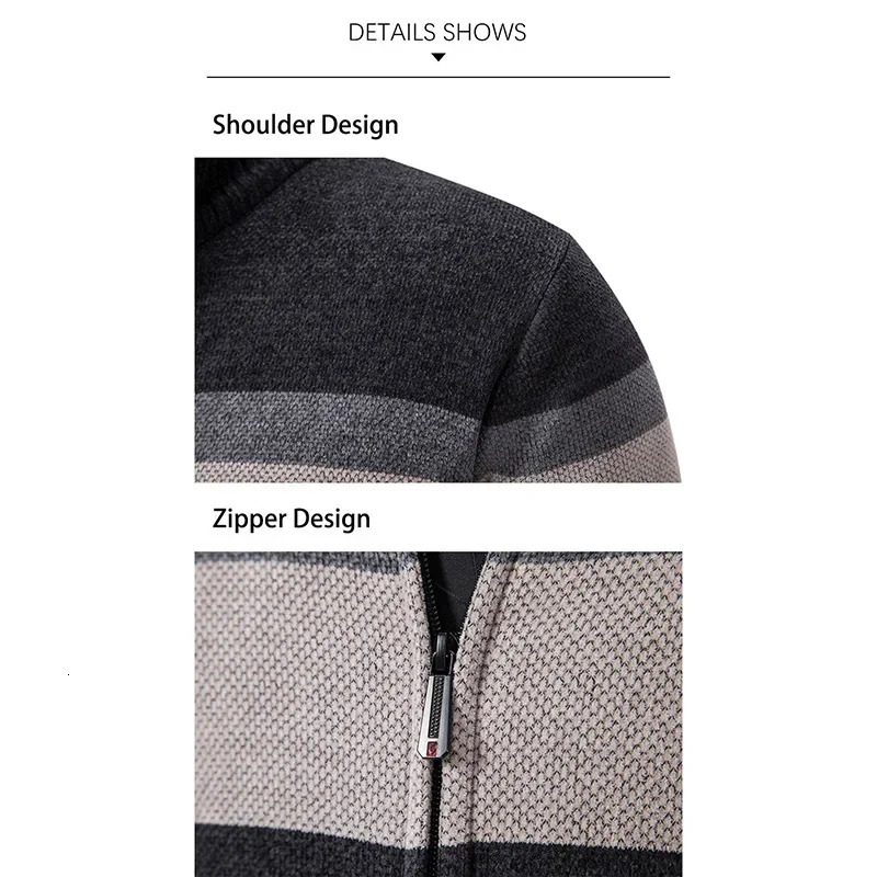 CASUMANL Elegant Golf Clothing Mens Sweater Jacket Knitted Slimming Zipper Warm Stripe Jacket Mens er Clothing 241112