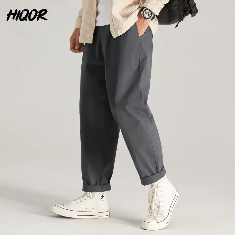 HIQOR Japanese Cargo Trousers for Men Mens Black Casual ArmyGreen Pants Jumpsuit Male Oversize 241112