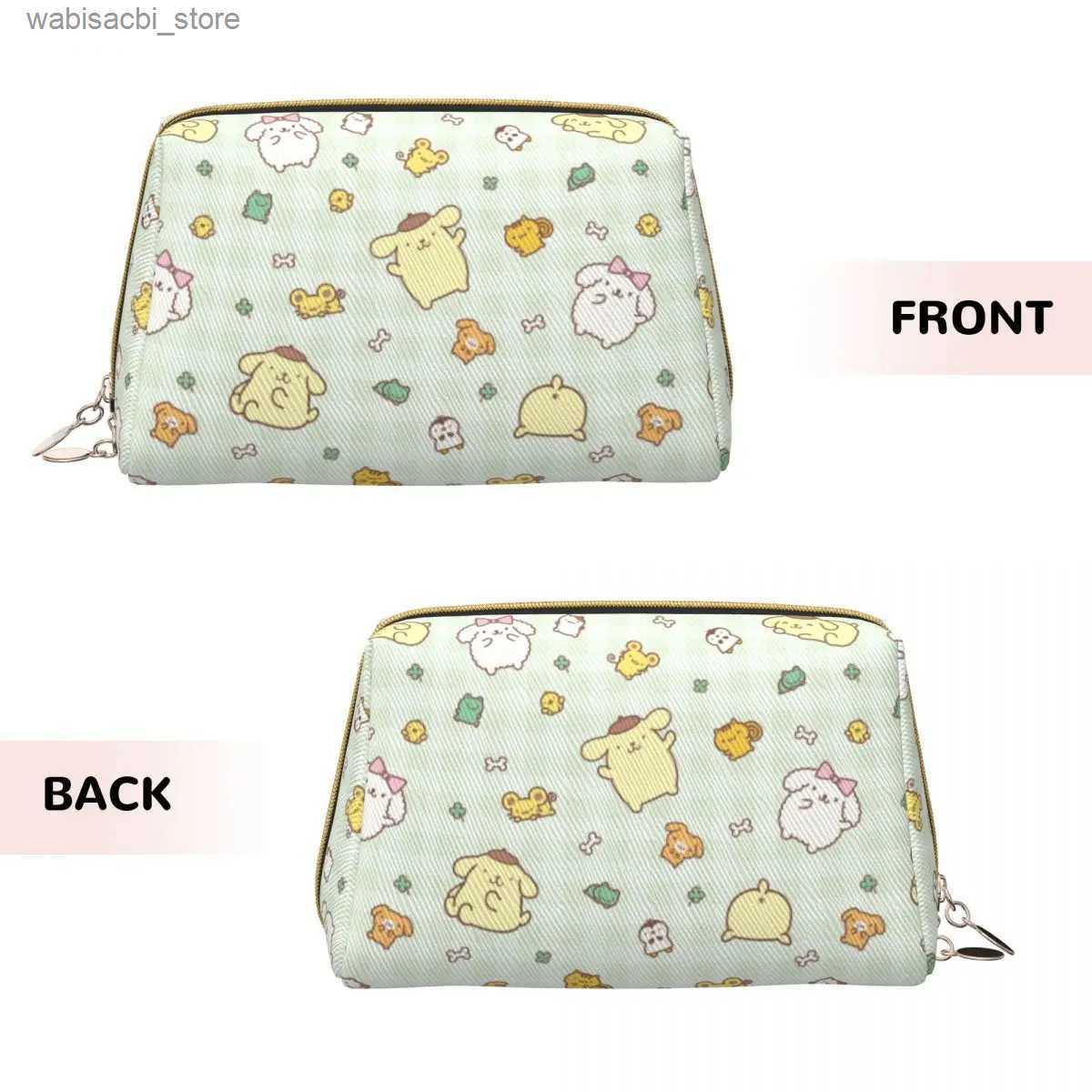 Cosmetic Bags Funny Pompompurin Leather Makeup Bag Trend Large Capacity Cosmetic Bags Accessories Woman Zipper Beauty Toiletry L49