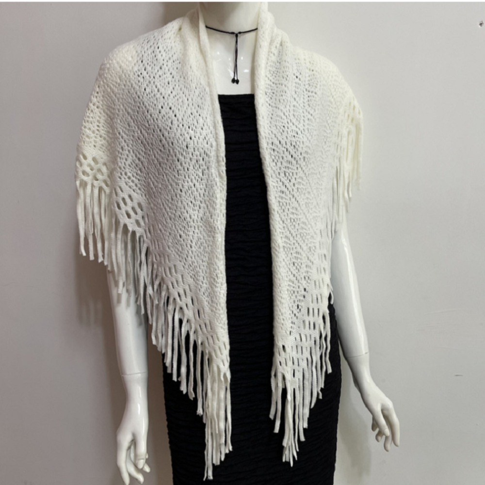Spring Summer Women's Hollowed-out Fringe Coat Shawl Cape Scarf Plus Size Vintage Scarves Ponchos Scarf Outwear Warm 2023 d2271