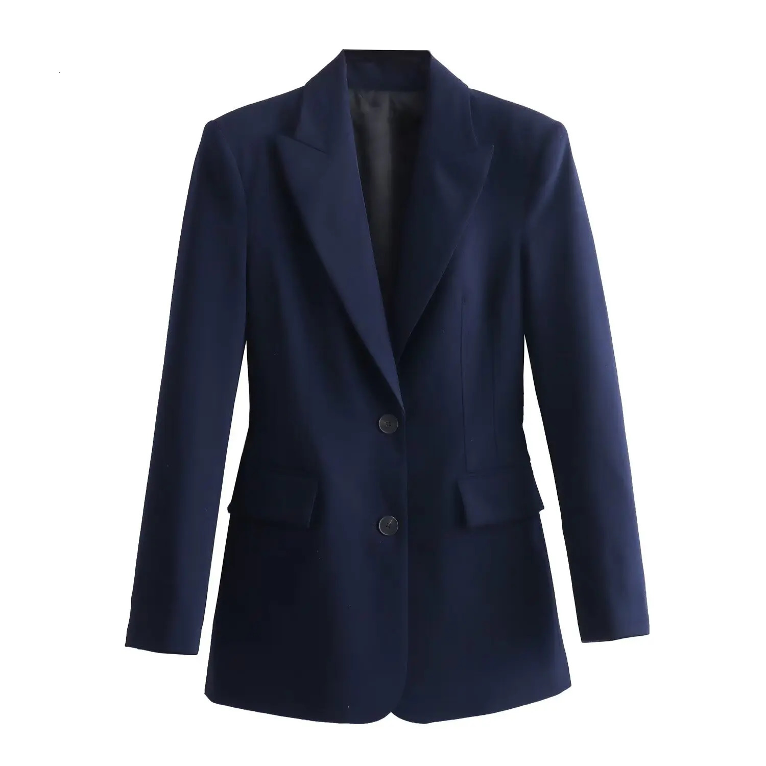 Womens suit jacket patchwork decoration slim fit casual version 2-button top 241111