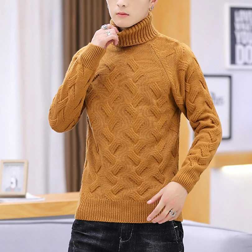 Casual white turtle neck mens winter sweater mens solid pull mens turtle neck M-2XL 2023 autumn new arrival W2411111