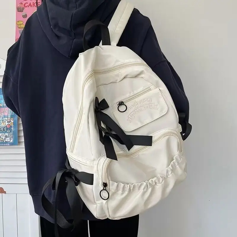 Japanese Cute Bow Y2K Fashion School Backpack Travel Bag High Capacity Storage Bag Student Backpack 241111