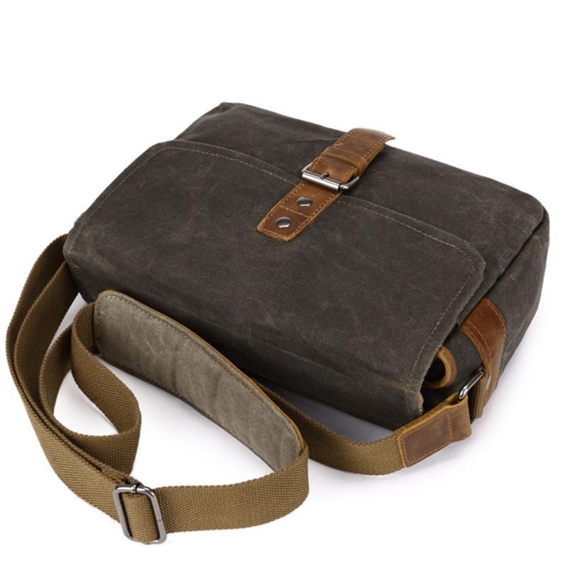 Men Vintage Oil Waxed Canvas Shoulder Bags Shockproof DSLR Camera Bag Waterproof messenger casual Crossbody for men c1828