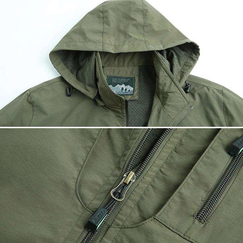 2024 Baggy Jackets Men Spring Autumn Outdoor Casual Windproof Waterproof Work jacket Flying Multiple Pockets Pizex Trench Coats 241112