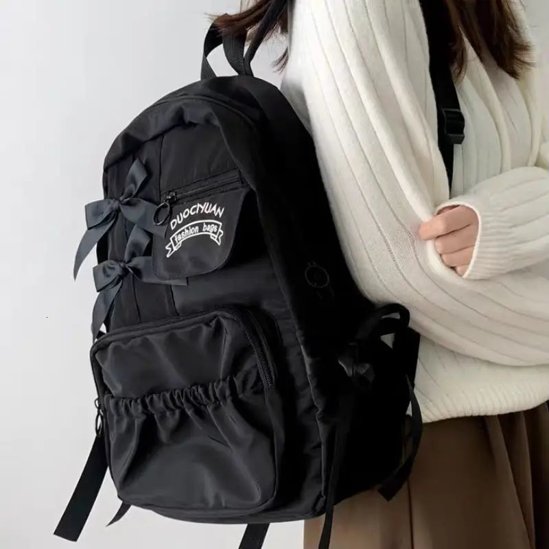 Fashion backpack canvas womens backpack anti-theft shoulder bag school bag teenage school backpack women Y2K 241111