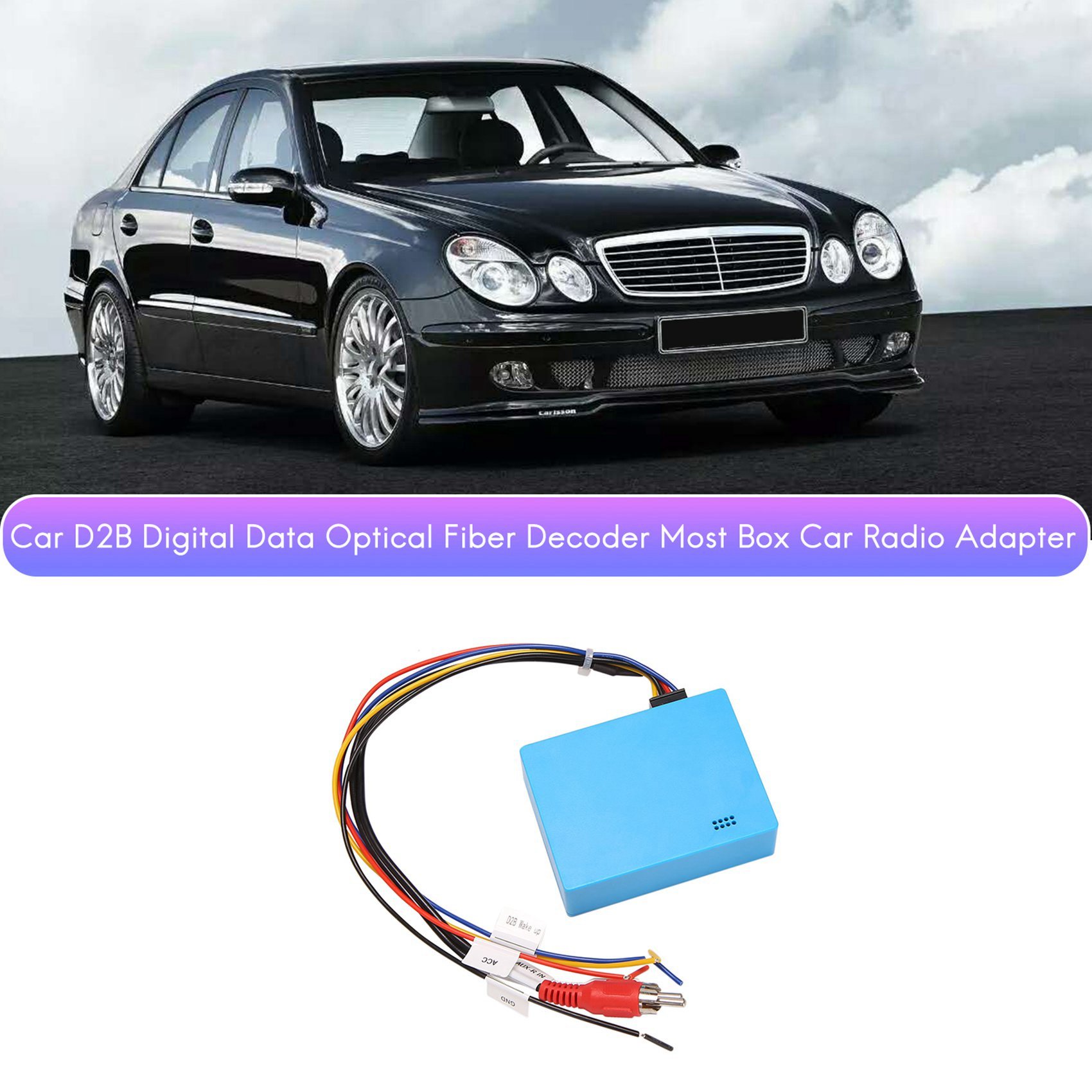 Car D2B Digital Data Optical Fiber Decoder Most Box Car Radio Adapter for Mercedes Benz ML CL SL E C S CLK Class