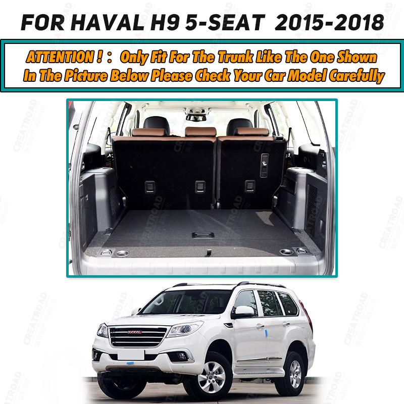 Auto Full Coverage Trunk Mat For HAVAL H9 5-Seat 2015-2020 19 18 17 16 Car Boot Cover Pad Interior Protector Accessories f4e17