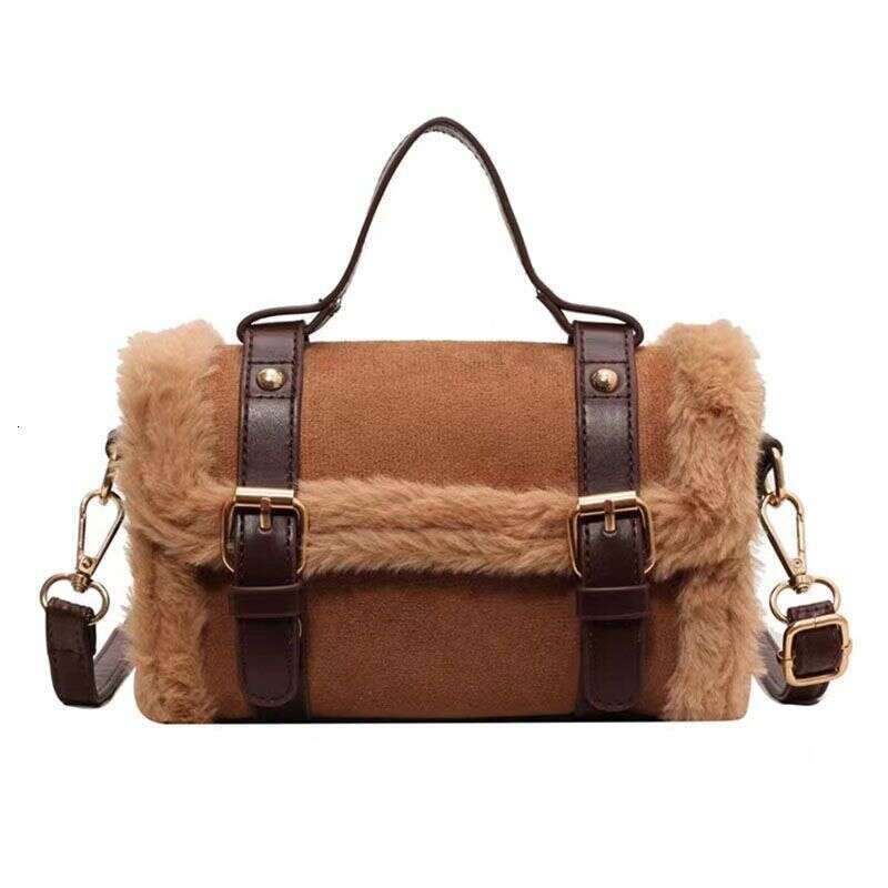 Autumn And Winter Niche Hairy For Women 2024 New High-End Style Ins Crossbody Versatile Cambridge Small Square Bag