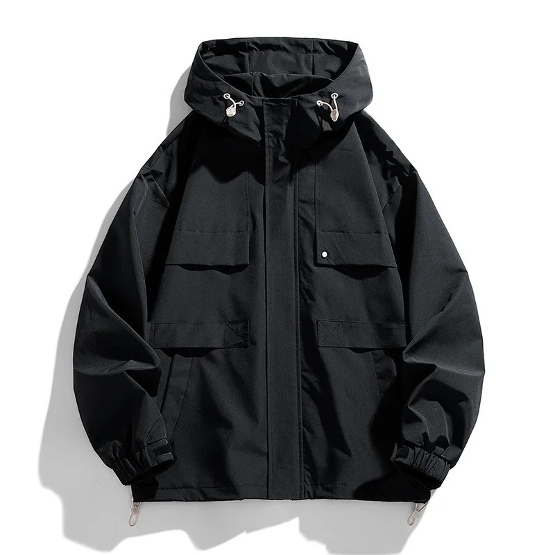Men Jacket Hooded Windbreaker Trench Coats Oversize 6XL 7XL 8XL Plus Size Waterproof Black Bomber Camping Loose Thin Softshell 241108