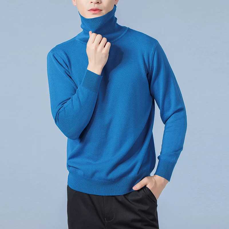 Hot selling mens sweater 6-color long sleeved turtle neck zipper soft and warm wool knitted jumper mens clothing W2411111