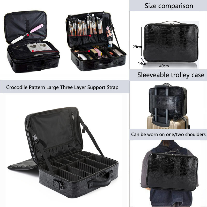Makeup Brush Case Make Up Bags Vanity Maleta Maquille Full Professional Makeup Suitcase Women Cosmetics Nail Tool Storage Box cebfd