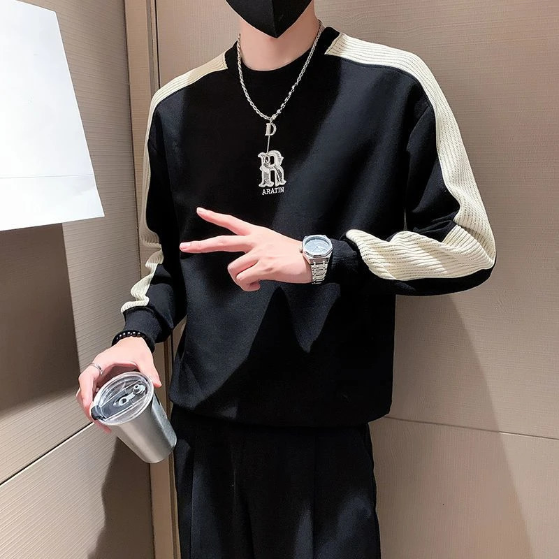 Top white mens rock mens sweater long sleeved funny Y2k Xl original fashion trend Xxl 241112